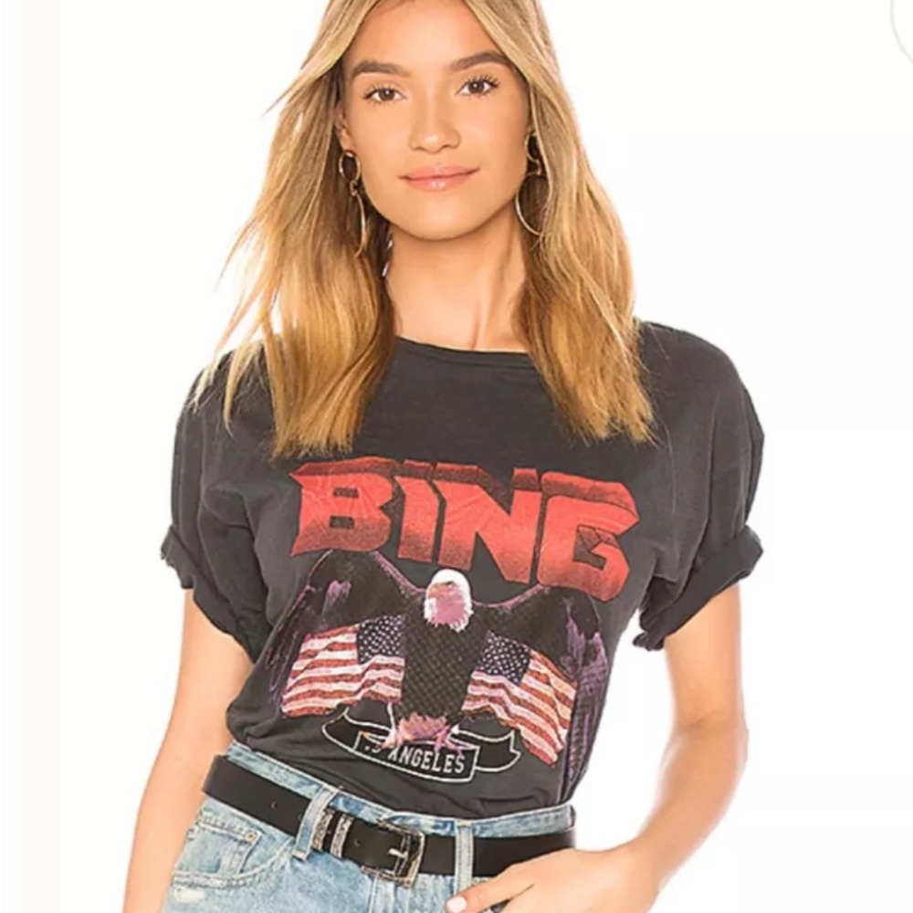Anine Bing Black and Red Graphic Tee